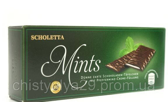 Шоколадные пластины с мятным пралине Scholetta Chocolate Mints,200 г - фото 1 - id-p493429654