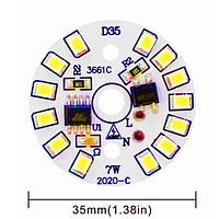 Світлодіод з вбудованим драйвером круглий Ming&Ben Smart IC Ligt SMD CHIP 7 Вт 220В теплий спектр