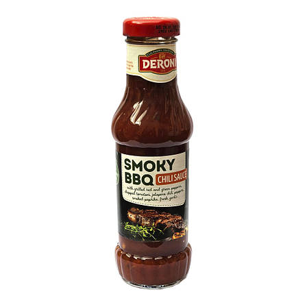 Димний соус барбекю з чилі 320 грам Smoky BBQ Chili Sauce Deroni, фото 2