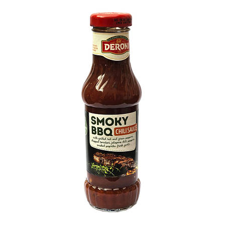 Димний соус барбекю з чилі 320 грам Smoky BBQ Chili Sauce Deroni, фото 1