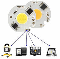 Світлодіод з вбудованим драйвером Ming&Ben LED COB CHIP 10 Вт 220В світлодіодна матриця холодний спектр - 2323