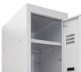 Шафа металева для одягу дворівнева з верхньою полицею LEVMETAL ШОМ вп 2/40/1 (180х40х50), фото 3