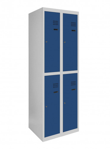 Шафа металева для одягу дворівнева LEVMETAL ШОМ 2/30/2 (180х60х50)(RAL 7035/RAL 5005)