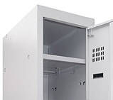 Шафа металева для одягу однорівнева з нижньою полицею LEVMETAL ШОМ нп 1/40/1 (180х40х50), фото 3