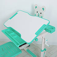 Парта учнівська дитяча Bambi M 4818-5 М'ятний | Комплект зростаюча парта і стілець, фото 4