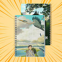 Зошит А5 48 арк. на пружині у клітинку 60 гр.м² Kimitachi wa Dou Ikiru ka / Хлопчик і чапля 002