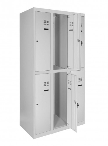 Шафа металева для одягу дворівнева LEVMETAL ШОМ 2/40/3 (180х120х50)