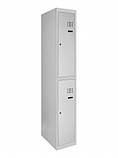 Шафа металева для одягу дворівнева з верхньою полицею LEVMETAL ШОМ вп 2/40/1 (180х40х50), фото 2
