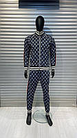 Мужской спортивный костюм Gucci, демисезонный мужской брендовый синий костюм ЛЮКС качества