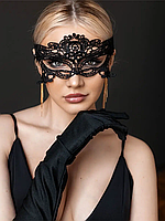 Ажурна мережива маска, карнавальна чорна маска, жіноча маска