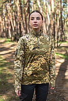 Женская кофта тактическая мм14 пиксель для военных боевая уставная зсу штурмовая рубашка пиксельная армейская
