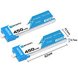 Акумулятори BetaFPV BT2.0 4 шт 450 мАг 1S 30C для Cetus та Meteor Li-Pol, фото 2