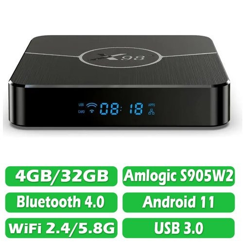 Android Смарт ТВ Приставка X98 Plus 4G/32G