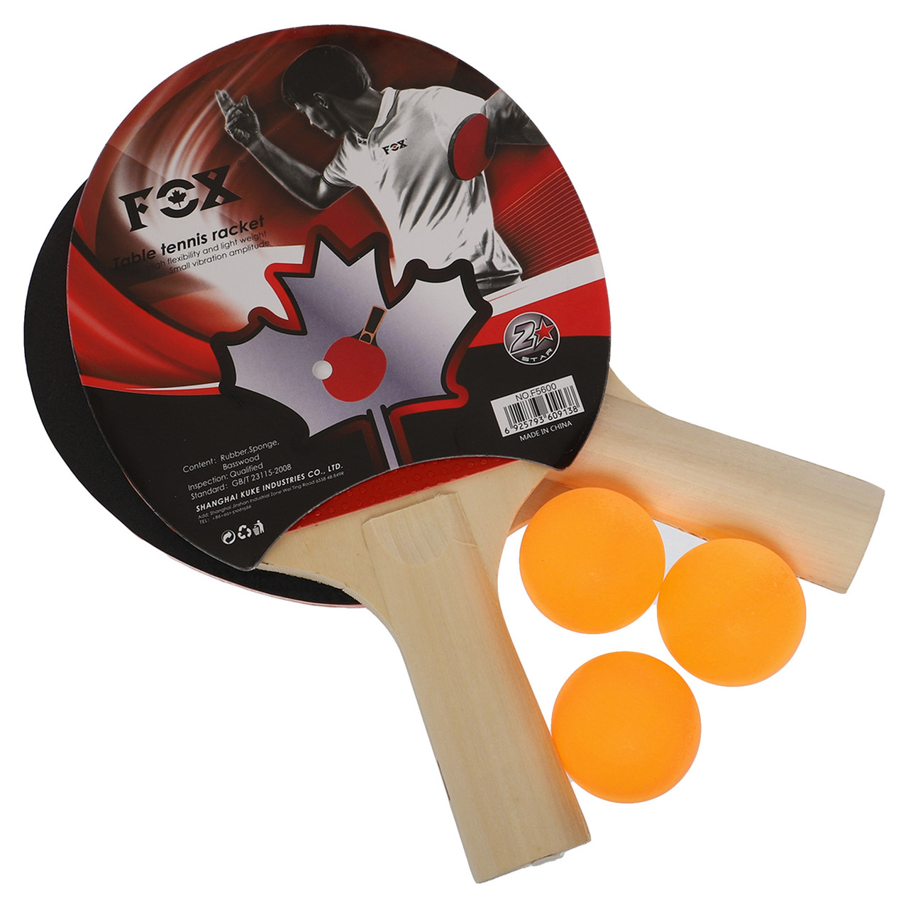 Набір для настільного тенісу Fox Table Tennis 8894 2 ракетки + 3 м'ячі