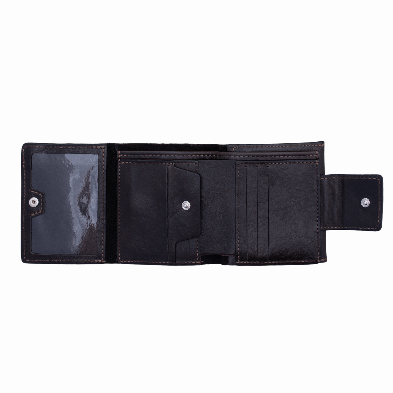 Шкіряний гаманець GP 10*11.5*2 см з монетнецею, шкіра Sorento, шоколад, фото 1