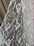 Тюль Kamila із розкішною вишивкою молочний, фото 2