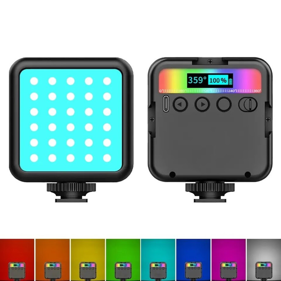 Світлодіодна LED панель Р5-RGB (7,5х7,5см), 5 Вт., на акумуляторі 1800mAh - для фото та відео