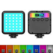 Світлодіодна LED панель Р5-RGB (7,5х7,5см), 5 Вт., на акумуляторі 1800mAh - для фото та відео
