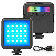 Світлодіодна LED панель Р5-RGB (7,5х7,5см), 5 Вт., на акумуляторі 1800mAh - для фото та відео, фото 3