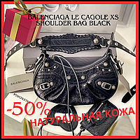 Сумочки красивые женские Balenciaga Le Cagole XS Shoulder Bag Black Кожаные сумки через плечо женские