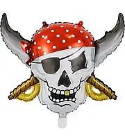 Фольгована повітряна куля Піратський череп, 74х60 см