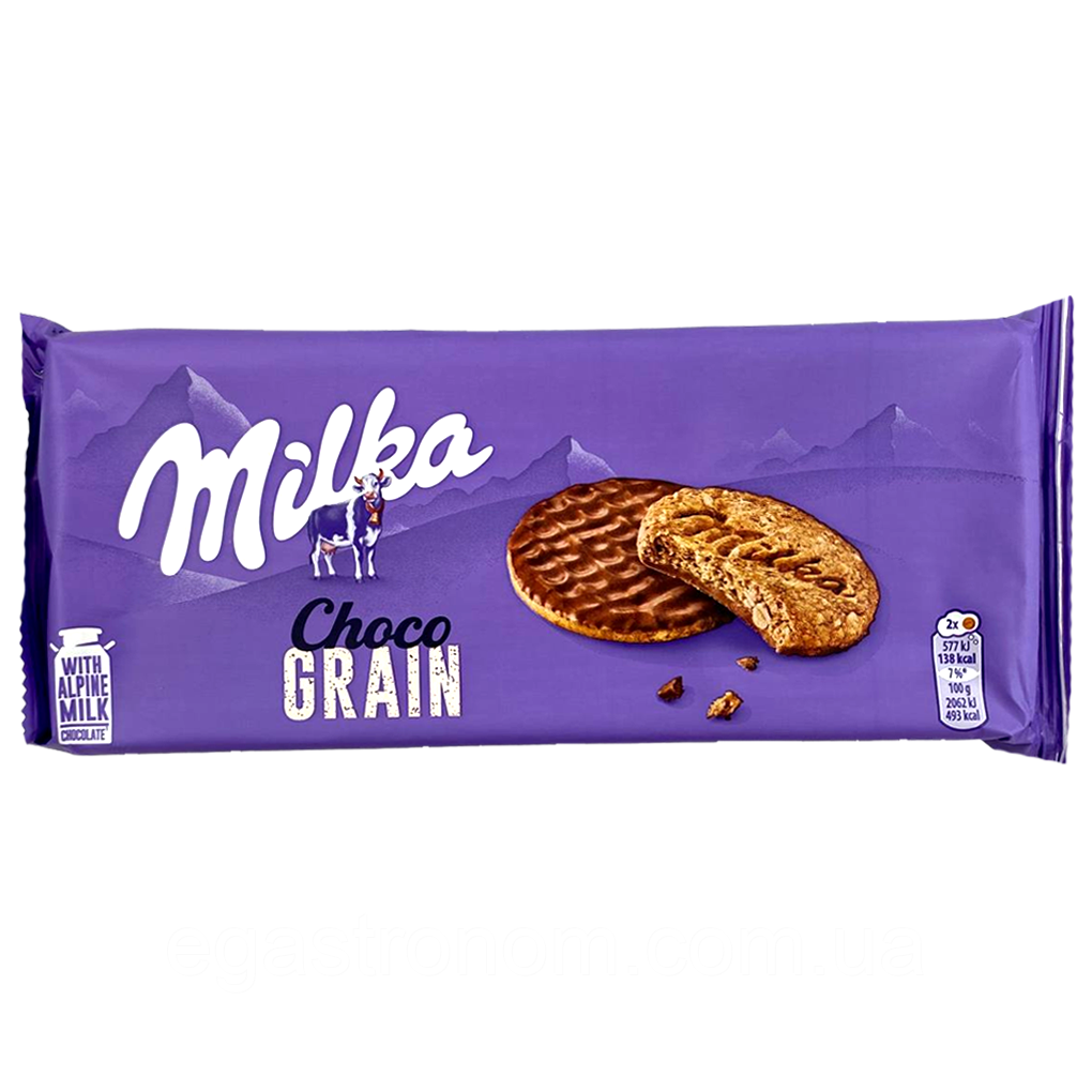 Печиво вівсяне з шоколадом Мілка Milka choco grain 126g 20шт/ящ (Код: 00-00012911)