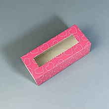 Коробка для макаронс та Hand Made з вікном Сердечка 141*59*50