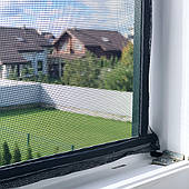 Москітна сітка для вікон MVM клейка 90х150 см Чорна (WN-1500 BLACK)