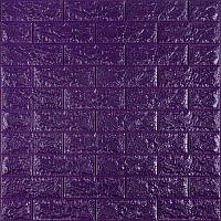 Декоративні самоклеючі 3D панелі  під цеглу Фіолетовий 700х770х7мм (016-7) SW-00000062