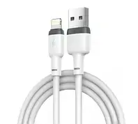 USB-Lightning, Кабель cиликоновый белий (White), XO-NB208, 1м, (2.4A)