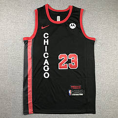 Чорна баскетбольна майка джерсі Джордан Nike 23 Jordan команда Chicago Bulls 2023-2024