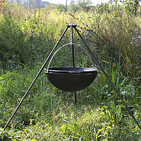 Казан татарський чавунний 15 л з кришкою-сковорідкою і триногою. Казан для багаття, пікніка. Чавунний посуд