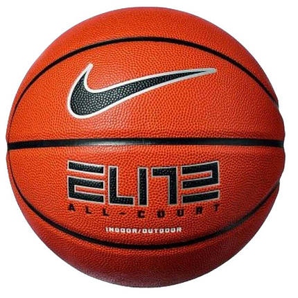 М'яч баскетбольний Nike Elite All Court 8p 2.0 Deflated оранжево-чорно-срібний, розмір №6, фото 2