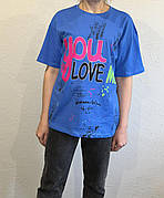 Стильна жіноча футболка OVERSIZE якість коттон 100% Туреччина