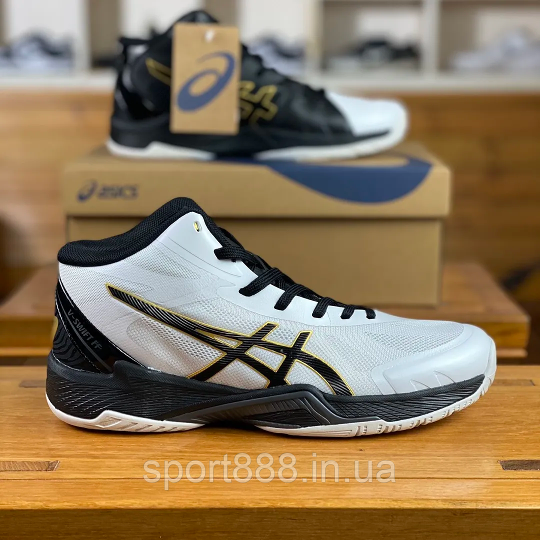 Eur40-46 волейбольні кросівки Асикс ASICS V-Swift FF MT 3 'White Black' 41.5