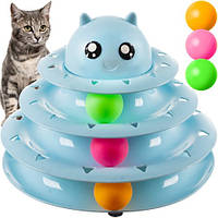 Игрушка интерактивная для кошек Purlov Башня с мячиками 24 х 24 х 19 см (21837)