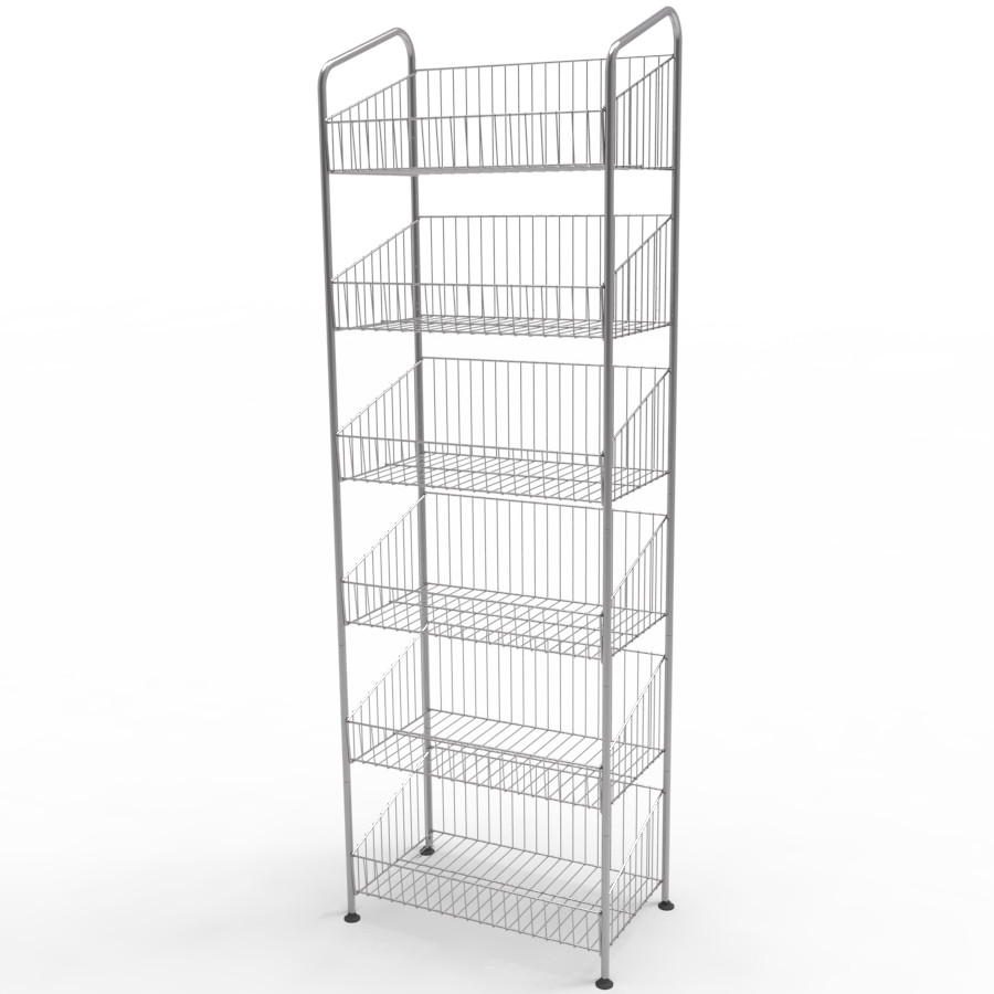 Стелаж із сітчастими полицями Колосок хром (ширина 600 мм)