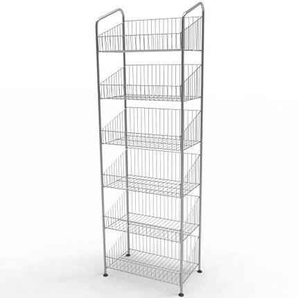 Стелаж із сітчастими полицями Колосок хром (ширина 600 мм), фото 1