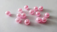 Бусины жемчуг 8 мм розовые пластик