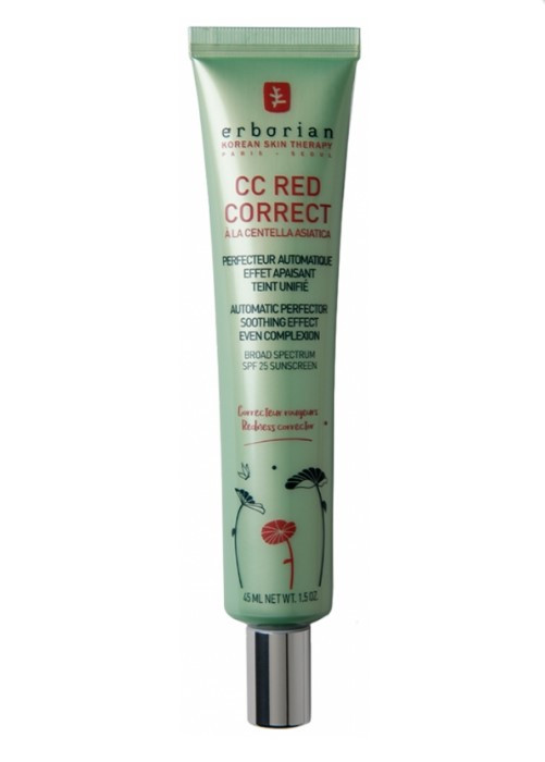 СС-крем для обличчя з центелою азійською, CC Red Correct with Centella Asiatica Erborian, 45 мл