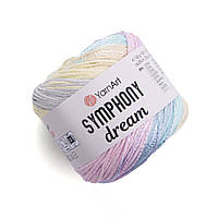 Пряжа Yarn Art Symphony dream. Цвет - 3108 меланж желтый, розовый, голубой.