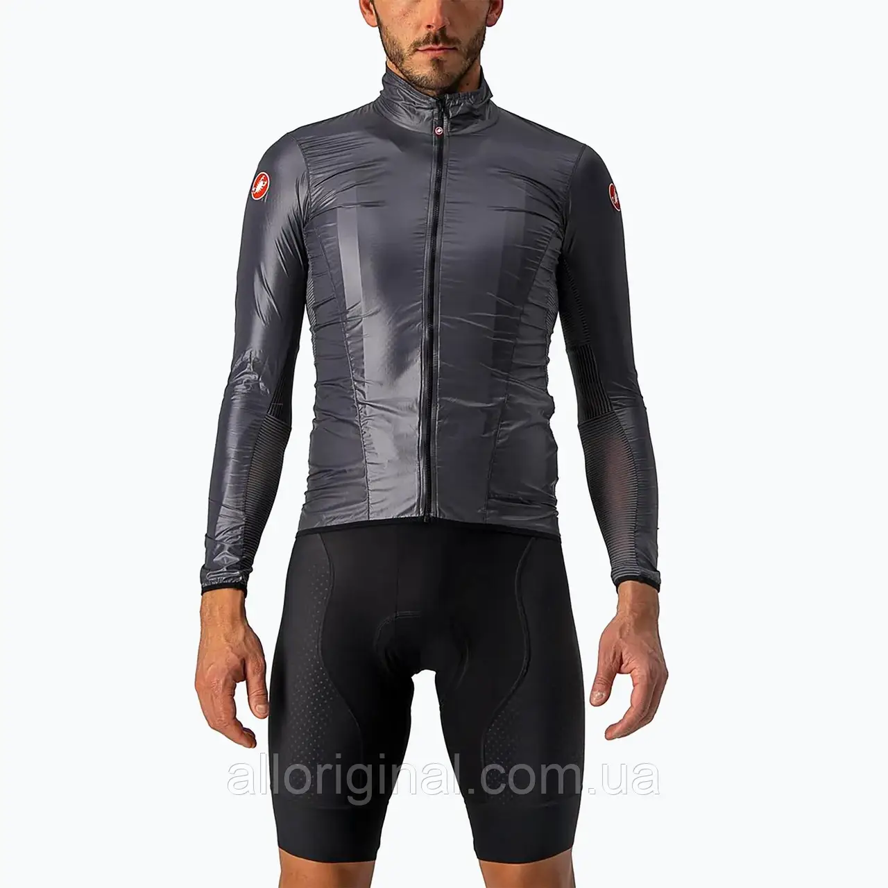 Urbanshop com ua Чоловіча велосипедна куртка Castelli Aria Shell темно-сіра РОЗМІРИ ЗАПИТУЙТЕ