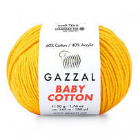 Пряжа Gazzal Baby cotton. Колір - 3417, жовток