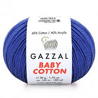 Пряжа Gazzal Baby cotton. Колір - 3421, волошковий