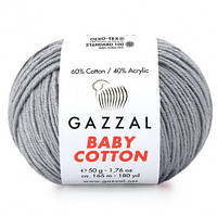 Пряжа Gazzal Baby cotton. Колір - 3430, сірий