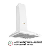 Кухонная вытяжка Perfelli K 6210 WH 700 LED, белая купольная настенная декоративная, шириной 60 см