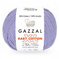 Пряжа для в'язання Gazzal Baby cotton XL. 50 г. 105 м. Колір - бузковий 3420