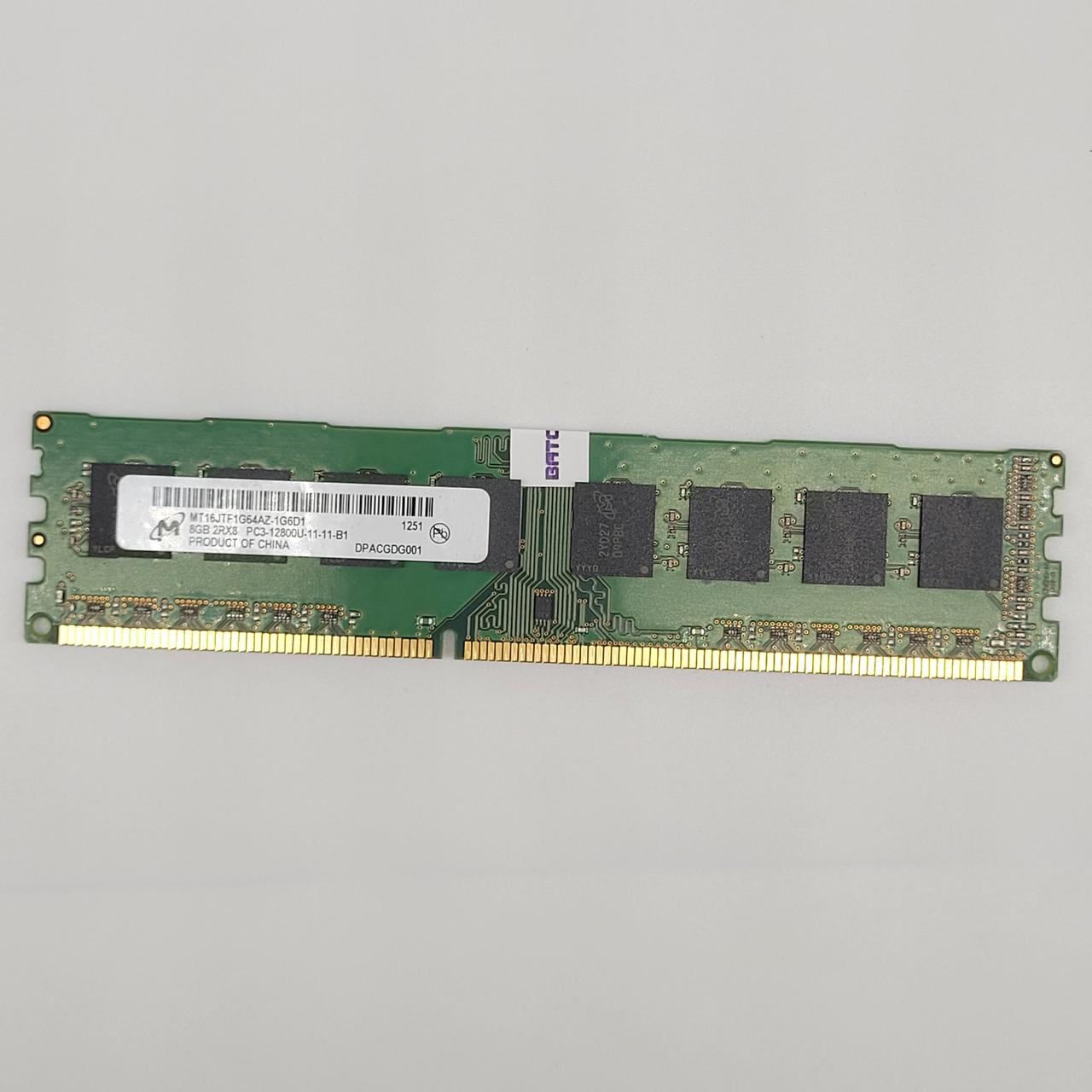 Оперативна пам'ять для комп'ютера Micron DDR3 8Gb 1600MHz PC3-12800 2R8 CL11 (MT16JTF1G64AZ-1G6D1) Б/В