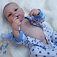 Лялька Реборн хлопчик - повністю вініл-силіконовий реалістичний пупс з аксесуарами, новонароджений малюк, як жива справжня дитина