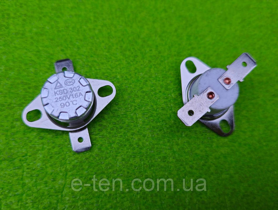 Термостат-відсікач захисний (термореле) KSD302 / Тmax=90°С / 16А / 250V (головка Ø15мм)